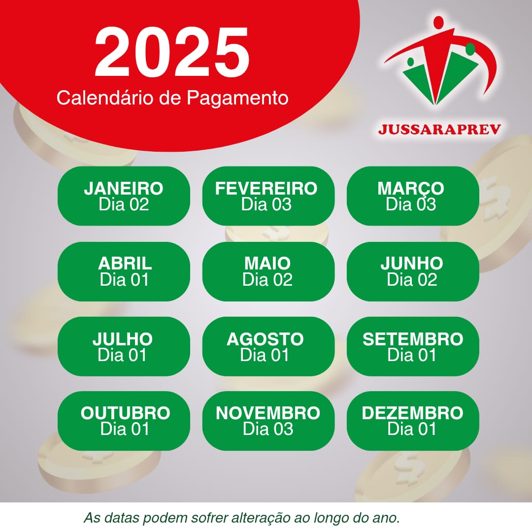CALENDÁRIO DE PAGAMENTO